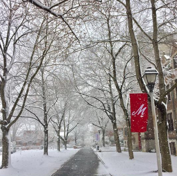 embedded image of a snowy day on Muhlenberg's campus