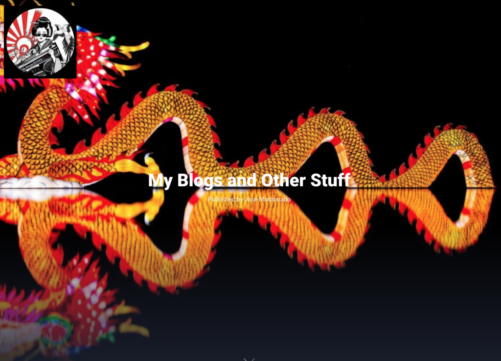 A photo of student's homepage featuring a Chinese dragon